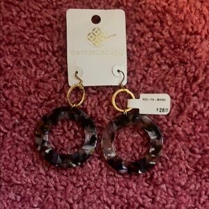 NWT The Impeccable Pig Black and Gold Statement Earrings
